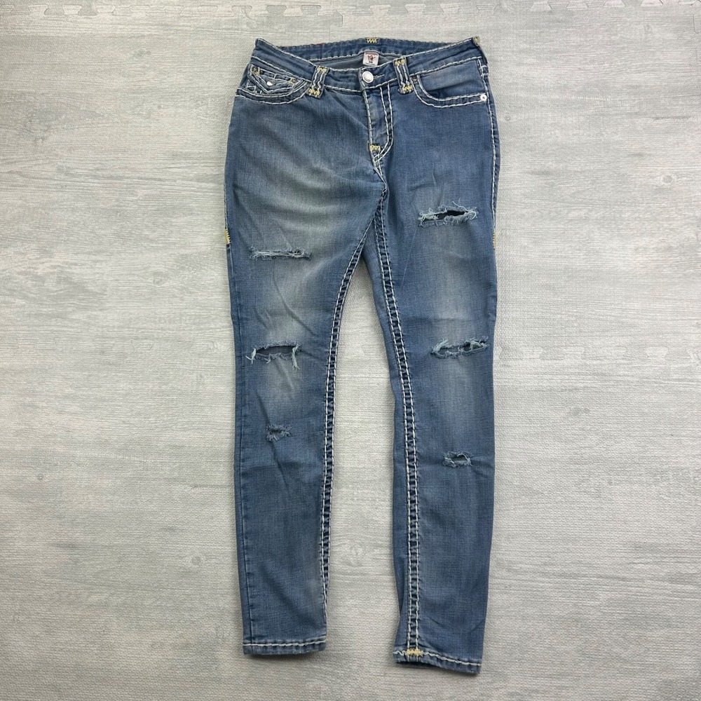 True Religion Curvy Skinny Jeans Size 30 Blue‎ Light Wash Denim Women's Pants